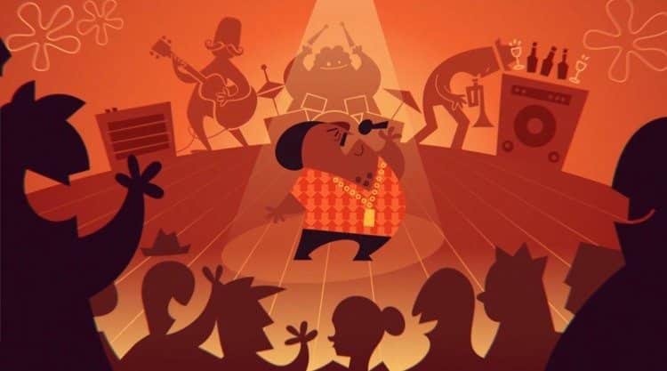 cartum mostrando Tim Maia e banda em concerto