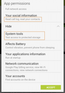 Aplicativos Android, privacidade e confidencialidade: Evernote e táxis Tela 1