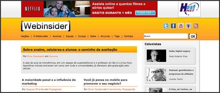 Wordpress 10 anos - 10 sites e blogs bacanas: Webinsider.