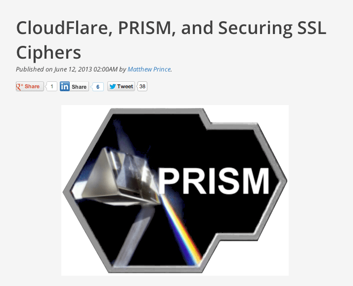 Cloudflare se manifesta sobre o programa PRISM
