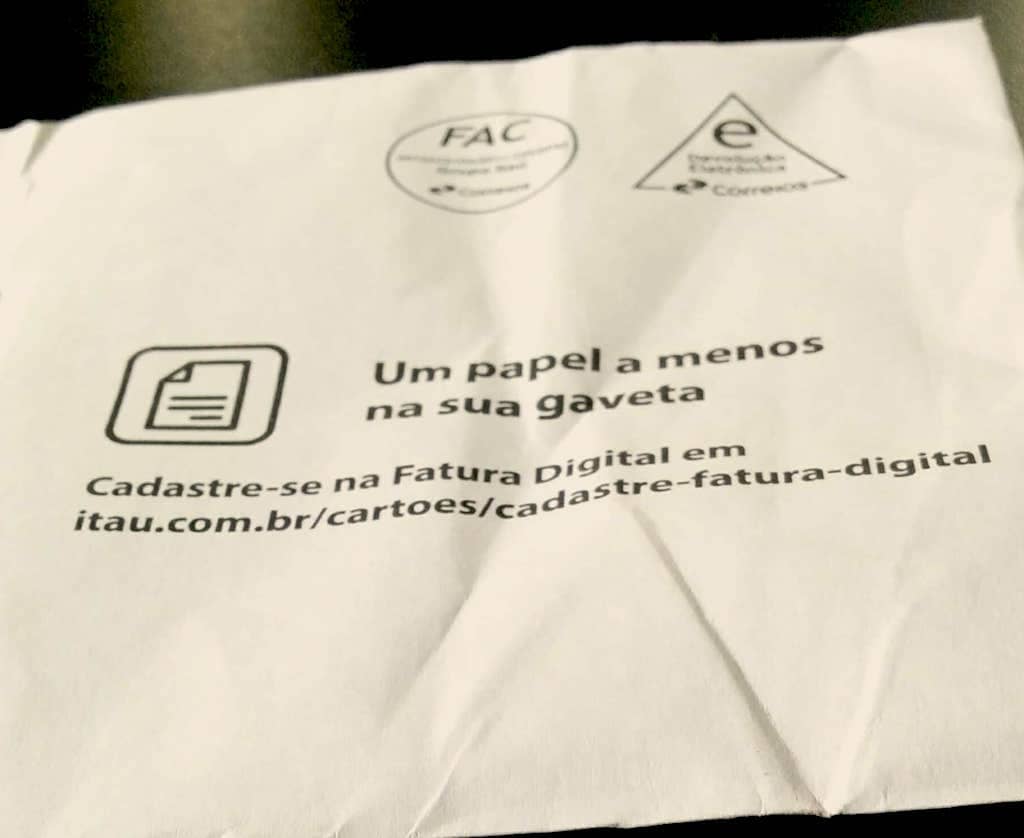 Digitaú, a senha e a fatura no papel