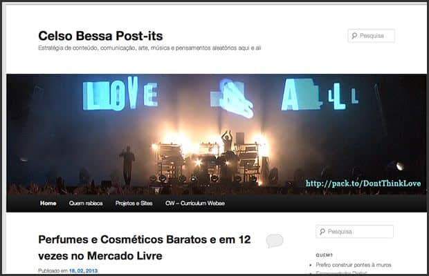 Wordpress 10 anos - 10 projetos, sites e blogs que participo: Celso Bessa Post-Its e CelsoBessa.Com.Br