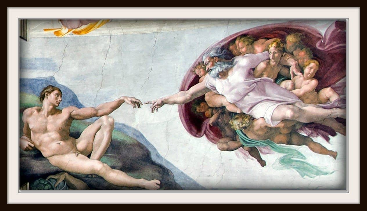 A criação de adão, de Michelangelo (Aniversário de Michelangelo)