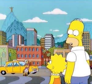 Homer e Lisa Simpson no Rio de Janeiro