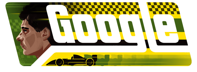 Doodle Google em homenagem aos 54 anos de Ayrton Senna