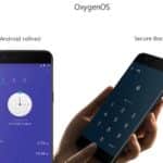 Telas do sistema operacional Android Oxygen OS no OnePlus 5