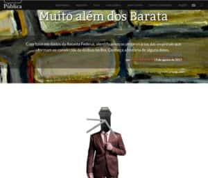 site da Agência pública com chamada para a matéria Muito Além dos Barata